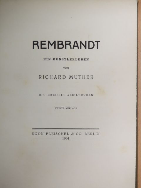 Richard Muther - Rembrandt [antikvár]