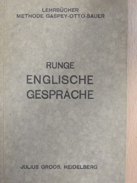 K. Runge - Englische Gespräche [antikvár]