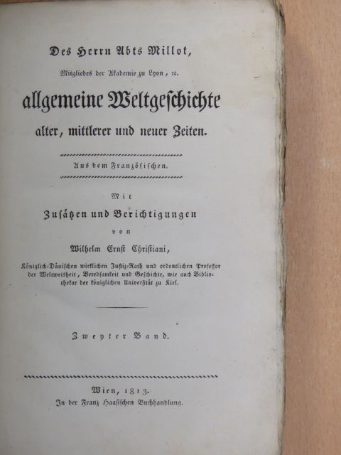 Millot - Allgemeine Weltgeschichte II. (gótbetűs) [antikvár]