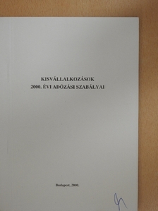 Kisvállalkozások 2000. évi adózási szabályai [antikvár]