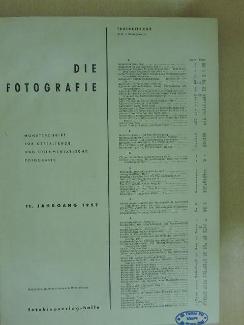 Bruno Urban - Die Fotografie Januar-Dezember 1957. [antikvár]