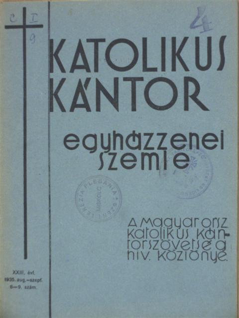 Katolikus Kántor 1935. augusztus-szeptember [antikvár]