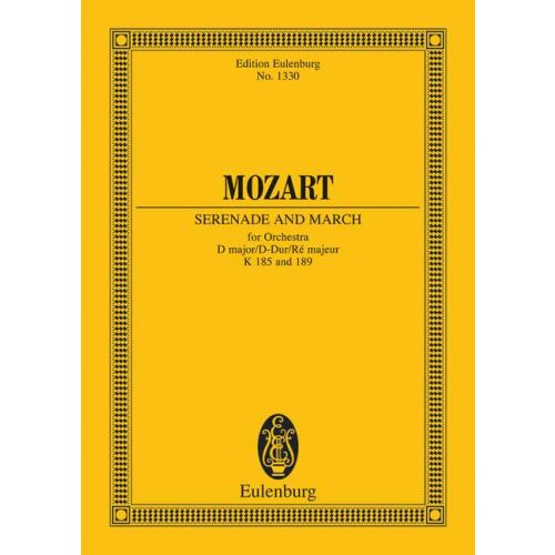MOZART,W.A - SERENADE AND MARCH FOR ORCHESTRA D-DUR KV 185,189 TASCHENPART.ANTIKVÁR