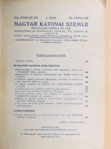 Bajnóczy Zdenkó - Magyar Katonai Szemle 1942. február [antikvár]