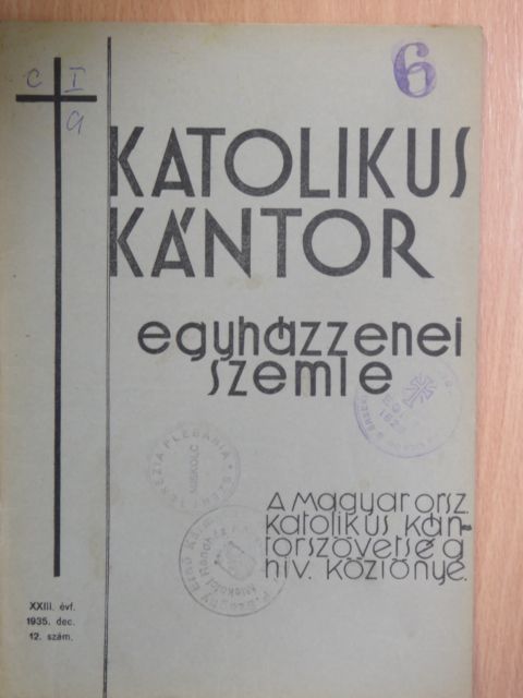 Katolikus Kántor 1935. december [antikvár]