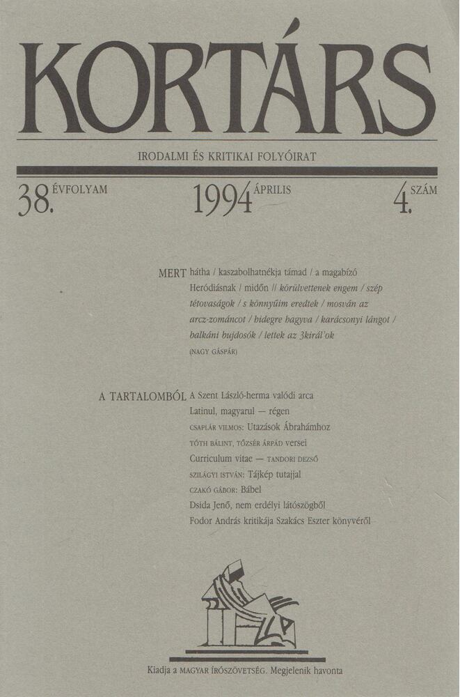 Kis Pintér Imre - Kortárs 1994. április [antikvár]