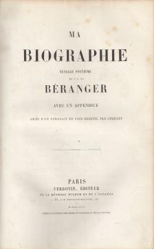 Béranger - Ma biographie [antikvár]