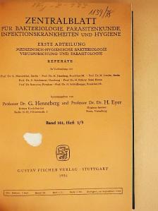 Zentralblatt für Bakteriologie, Parasitenkunde, Infektionskrankheiten und Hygiene 161/1-26 [antikvár]
