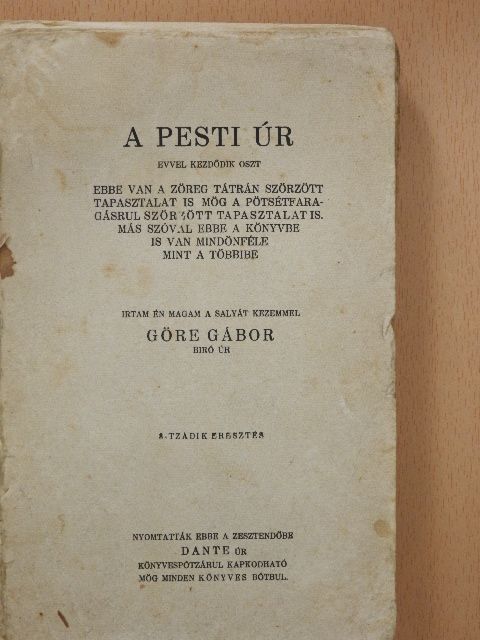 Gárdonyi Géza - A Pesti úr (rossz állapotú) [antikvár]