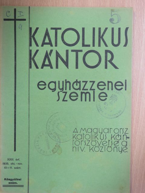 Katolikus Kántor 1935. október-november [antikvár]