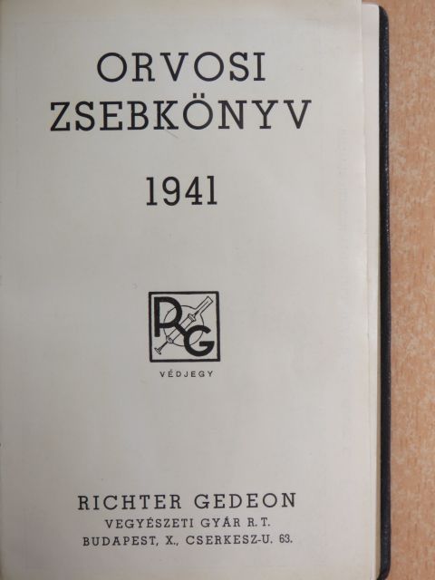 Orvosi zsebkönyv 1941 [antikvár]