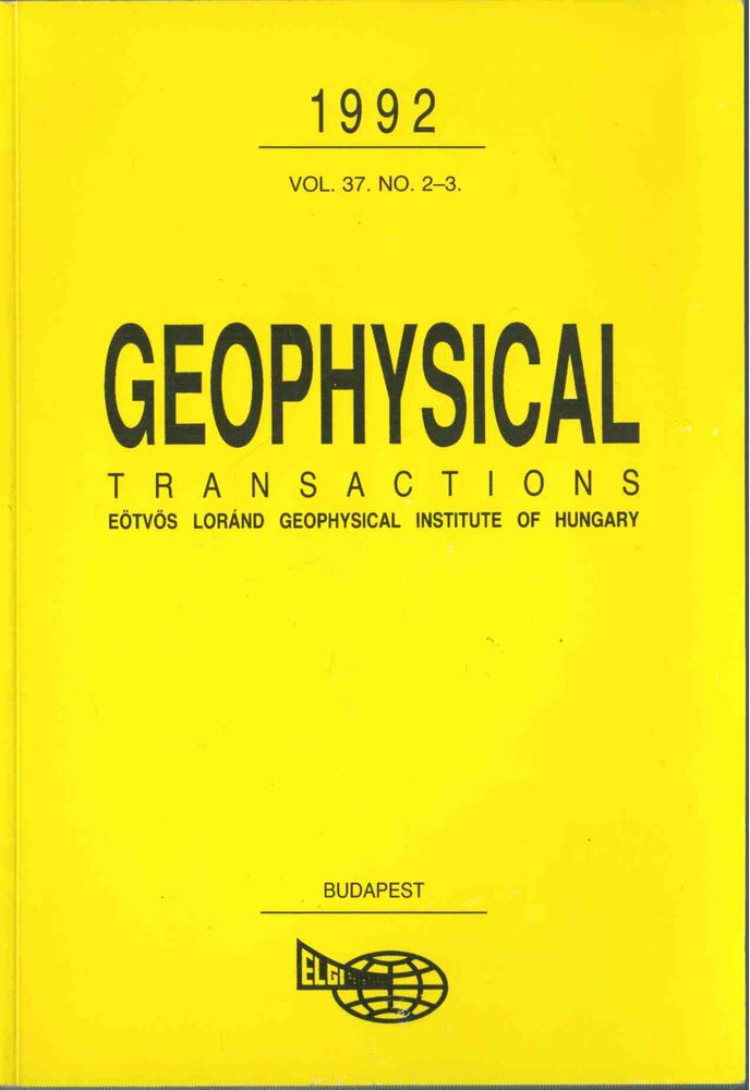 Hegybíró Zsuzsanna - Geophysical Transactions vol. 37. no. 2-3. [antikvár]
