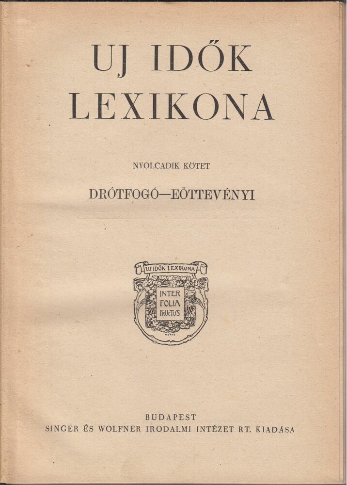 Herczeg Ferenc - Uj idők lexikona VIII. kötet [antikvár]