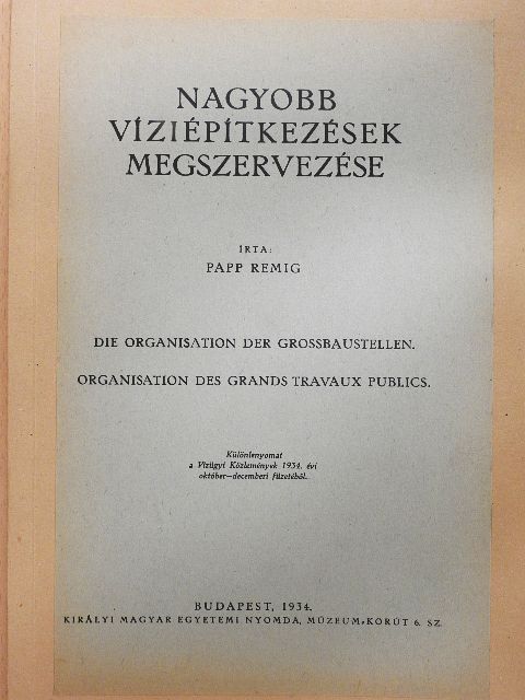 Papp Remig - Nagyobb víziépítkezések megszervezése [antikvár]