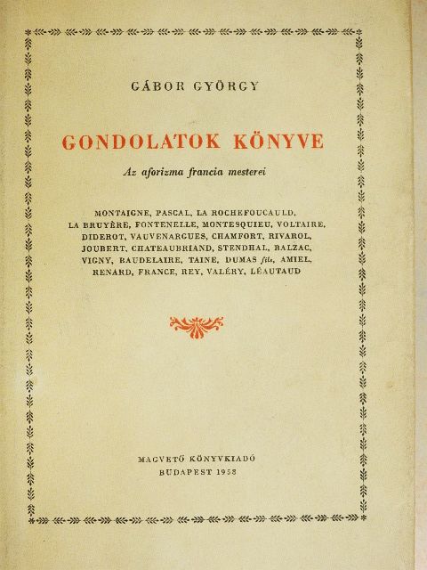 Balzac - Gondolatok könyve [antikvár]
