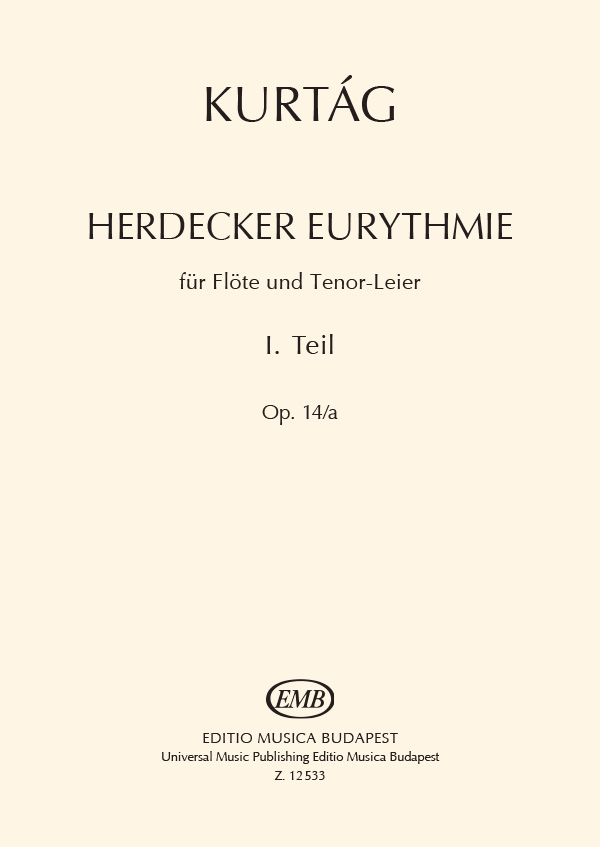 KURTÁG - HERDECKER EURYTHMIE FÜR FLÖTE UND TENOR-LEIER I.TEIL OP.14/A