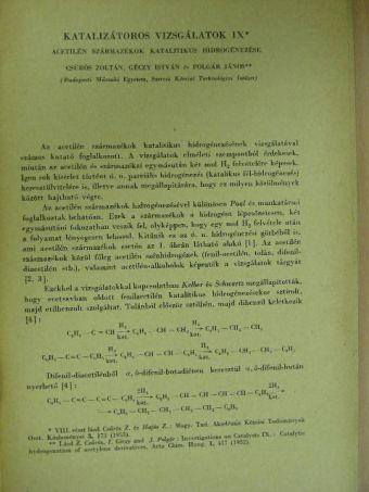 Csűrös Zoltán - Katalizátoros vizsgálatok IX. [antikvár]