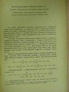 Csűrös Zoltán - Katalizátoros vizsgálatok IX. [antikvár]