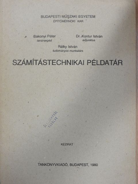 Bakonyi Péter - Számítástechnikai példatár [antikvár]