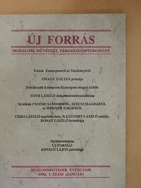 Csíki László - Új forrás 1992. január [antikvár]
