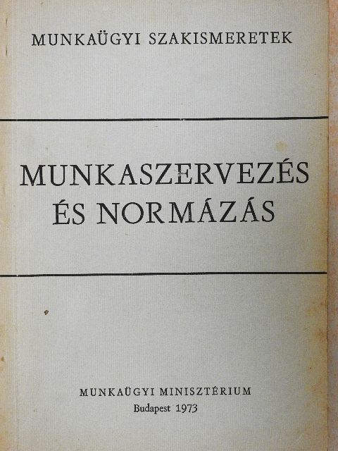 Rummel István - Munkaszervezés és normázás [antikvár]