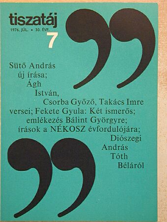Ágh István - Tiszatáj 1976. július [antikvár]