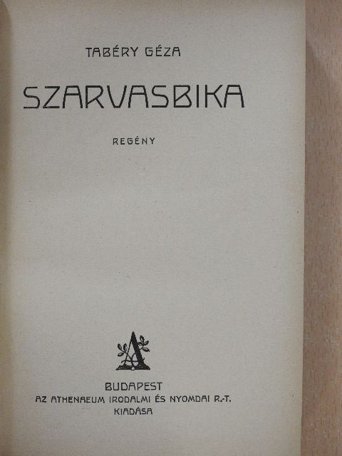 Tabéry Géza - Szarvasbika [antikvár]
