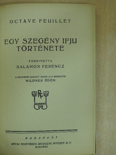 Octave Feuillet - Egy szegény ifju története [antikvár]