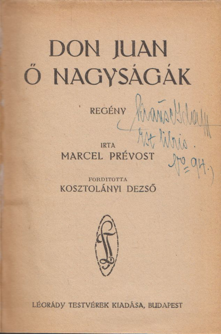 Don Juan ő nagyságának [antikvár]