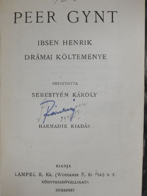 Ibsen Henrik - Peer Gynt/A bécsi képes krónika [antikvár]