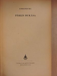 Ilja Ehrenburg - Párizs bukása [antikvár]