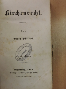 Georg Phillip - Kirchenrecht I/1-2. (gótbetűs) [antikvár]