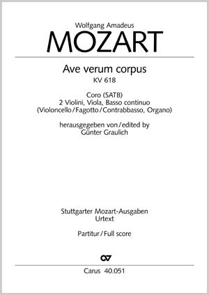 W.A.MOZART - AVE VERUM CORPUS KV 618 - FÜR CHOR, STREICHER, ORGEL
