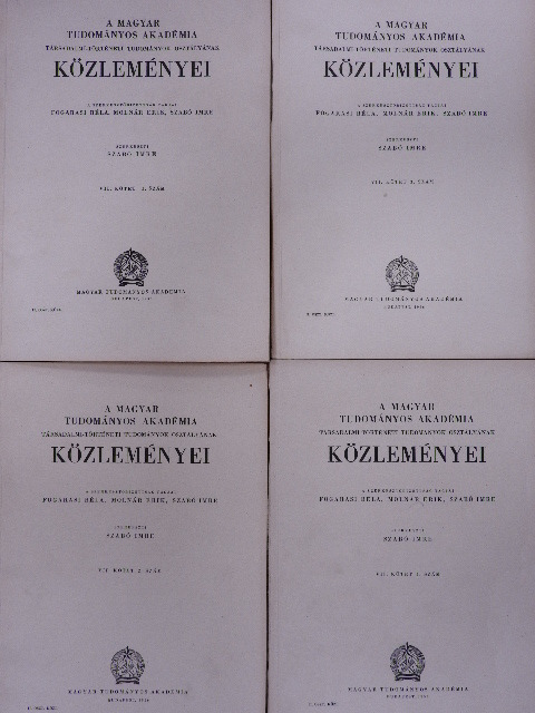 Bónis György - A Magyar Tudományos Akadémia Társadalmi-Történeti Tudományok Osztályának közleményei 1956/1-4. [antikvár]