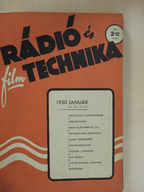 Rádió és filmtechnika 1950. január-december [antikvár]