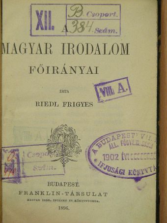 Riedl Frigyes - A magyar irodalom főirányai [antikvár]