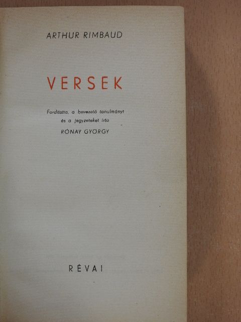 Arthur Rimbaud - Versek [antikvár]