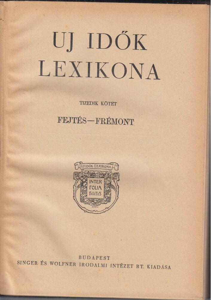 Herczeg Ferenc - Uj idők lexikona X. kötet [antikvár]