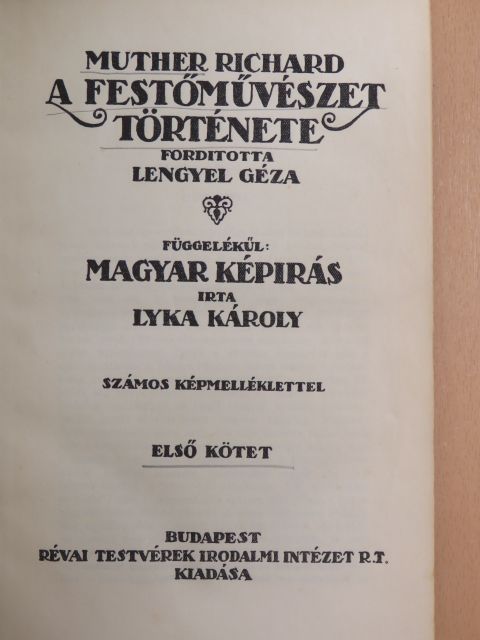 Lyka Károly - A festőművészet története I-II. [antikvár]
