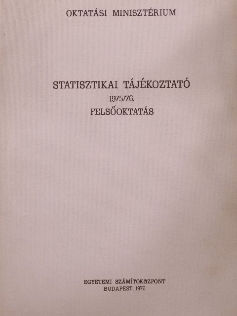 Statisztikai tájékoztató [antikvár]