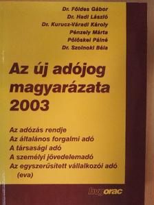 Dr. Földes Gábor - Az új adójog magyarázata 2003 [antikvár]