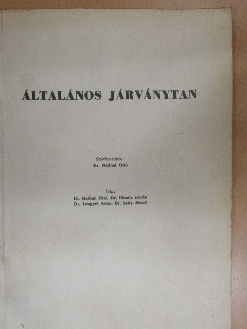 Dr. Dömök István - Általános járványtan [antikvár]