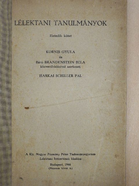 Bakay Éva - Lélektani tanulmányok VII. [antikvár]