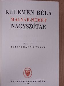 Kelemen Béla - Magyar-német nagyszótár [antikvár]