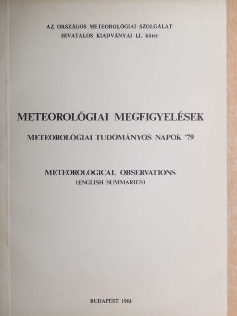 Faragó Tibor - Meteorológiai megfigyelések [antikvár]