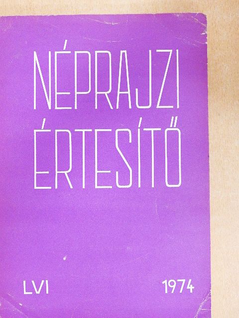 Boross Marietta - Néprajzi értesítő LVI. [antikvár]