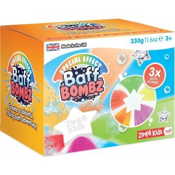 Baff Bombz: Szivárvány színű mega fürdőbomba szett - Csillag alakú, 3 db-os