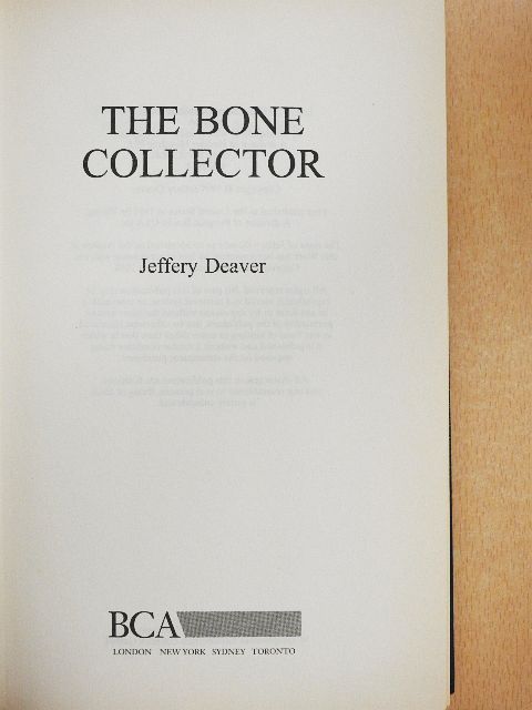 Jeffery Deaver - The Bone Collector [antikvár]