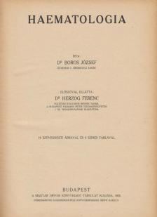 Boros József, dr. - Haematologia [antikvár]
