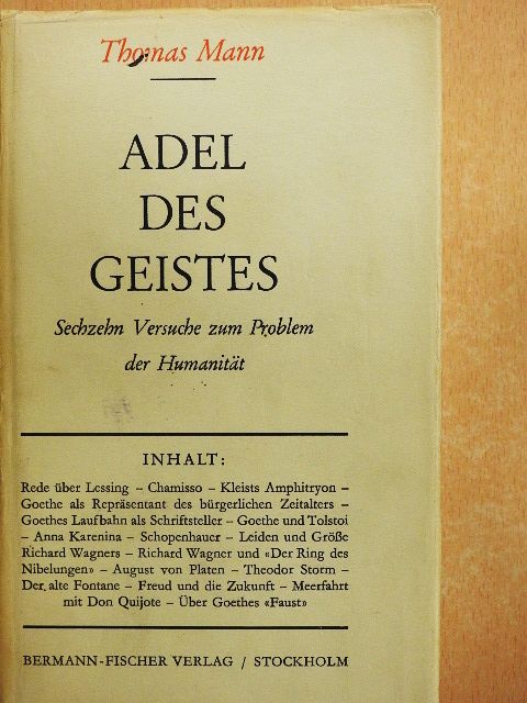 Thomas Mann - Adel des Geistes [antikvár]